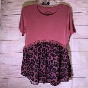 Crazy Train NWOT baby doll top size S Rose color